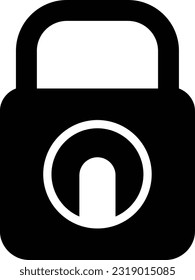 lock icon app logo symbol black line to protection from hacker isolates on white background