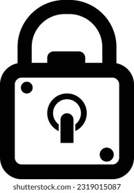 símbolo del logotipo de la aplicación de icono de bloqueo línea negra para protegerse de los aislamientos de hackers en fondo blanco