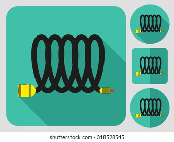 Lock icon. Bike accessories. Flat long shadow design. Bicycle icons series.