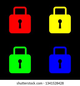 Lock icon. Black background