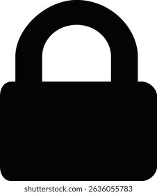 Lock icon black color vector art 