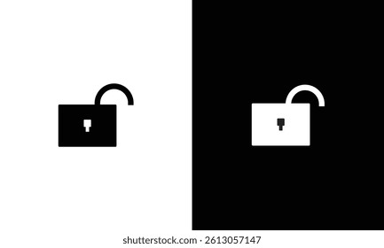 Lock icon, black isolated  grey