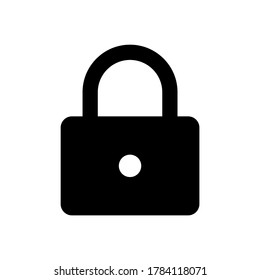Icono de bloqueo, negro aislado en fondo blanco, ilustración vectorial.