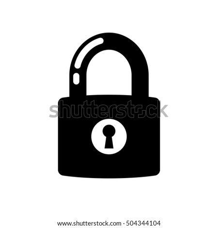 Lock icon. Black icon isolated on white background. Lock silhouette. Simple icon. Web site page and mobile app design vector element.