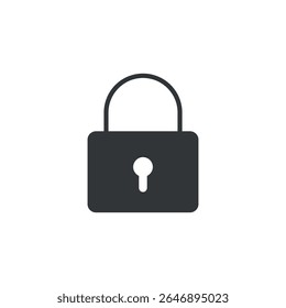 Lock icon. Black vector illustration.
