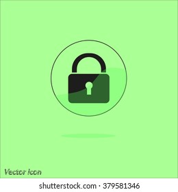 Lock icon. Black. Vector illustration. 