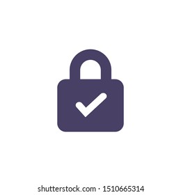 Lock icon. Black vector icon of lock on white background. Vector illustration, EPS10.