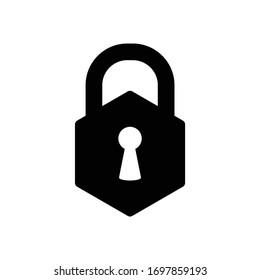 lock icon. black vector symbol of lock. 