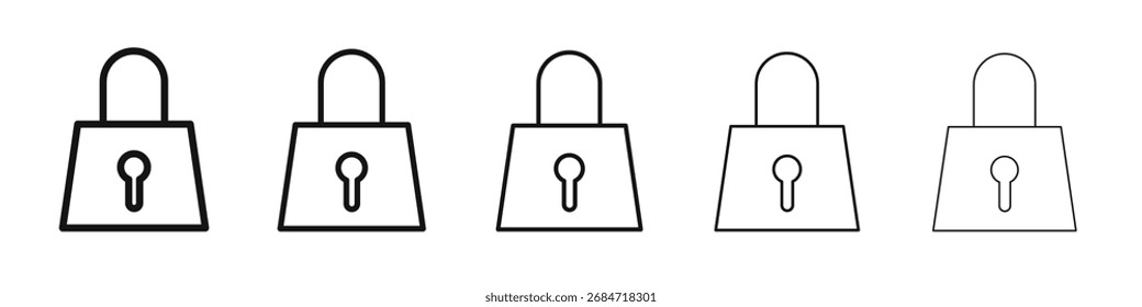 Icono de bloqueo signo de Vector blanco y negro