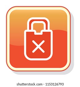 Lock Icon. Blocked Padlock concept. Editable stroke flat icons. Simple thin line art logo. Web app button. Vector illustration. 