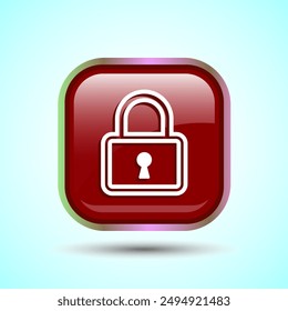 Lock Icon Button Design Illustration. Security Symbol