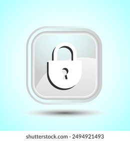 Lock Icon Button Design Illustration. Security Symbol