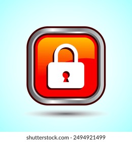 Lock Icon Button Design Illustration. Security Symbol