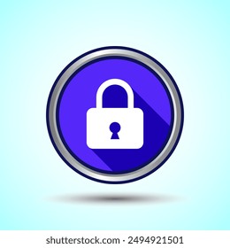 Lock Icon Button Design Illustration. Security Symbol