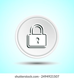 Lock Icon Button Design Illustration. Security Symbol