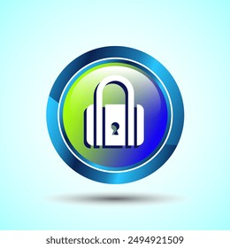 Lock Icon Button Design Illustration. Security Symbol