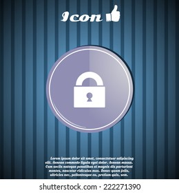 Lock icon as a button. Made in vector