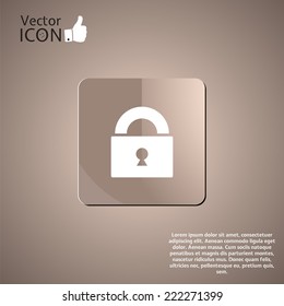 Lock icon as a button. Made in vector
