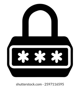 Lock icon button on square internet button for security and protection