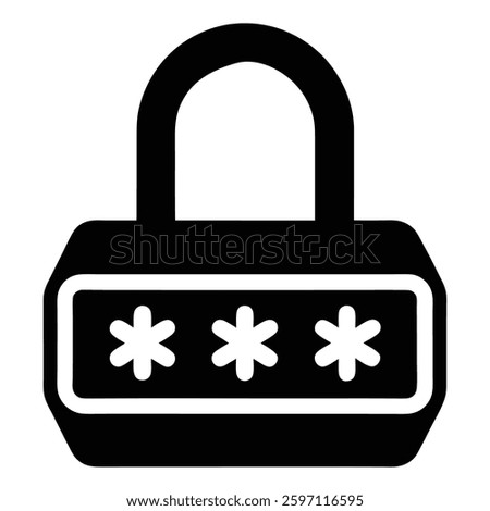 Lock icon button on square internet button for security and protection