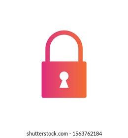Lock icon. Castle with a gradient protecting against the threat.