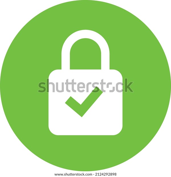 Lock Icon Checkmark Vector Stock Vector (Royalty Free) 2124292898 ...