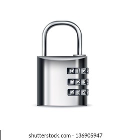 lock icon with cipher isolated on white