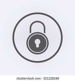 Lock Icon in circle . Vector illustration