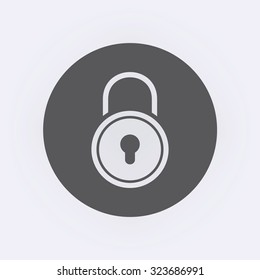 Lock Icon in circle . Vector illustration