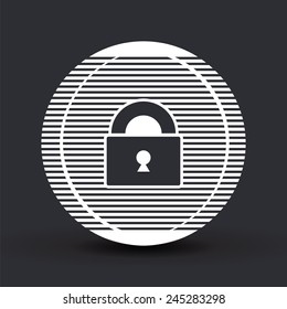 Lock icon is closed. Flat design style. Made vector illustration