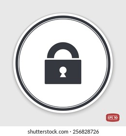 Lock icon is closed. Flat design style. Made vector illustration. 