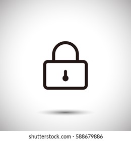 Lock icon. Closed sign vector