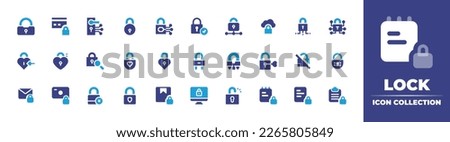 Lock icon collection. Duotone color. Vector illustration. Containing padlock, locked card, smart lock, lock, cloud, heart, locked.