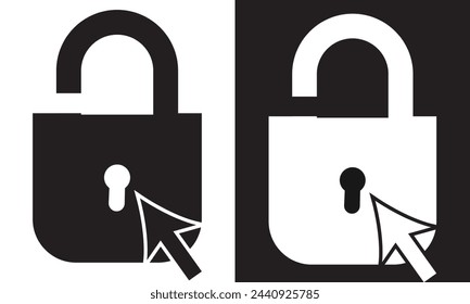 Lock icon collection. Locked black line icon set. Flat security symbol. Vector illustration. EPS 10