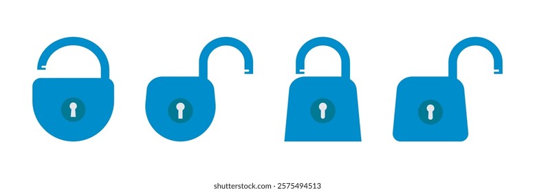 Lock icon collection. Padlock icons. Locked and unlocked icons. Security symbols. Lock icon. 