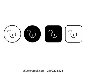Lock icon collection. Web buttons with padlock silhouette. Lock symbols
