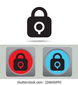 Lock  icon with color variations, vector EPS 10.