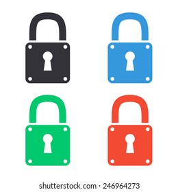 lock icon - colored vector illustration