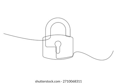 Icono de bloqueo continuo de una línea de diseño de arte limpia ilustración de contorno minimalista