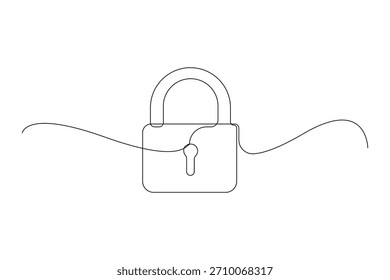 Icono de bloqueo continuo de una línea de diseño de arte limpia ilustración de contorno minimalista