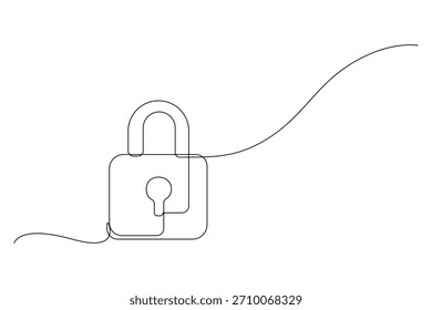 Icono de bloqueo continuo de una línea de diseño de arte limpia ilustración de contorno minimalista