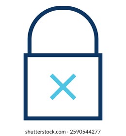Lock Icon with Cross Symbolizing Security Breach or Access Denial