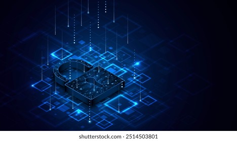 Icono de bloqueo. Conceptos de ​seguridad​cibernética y protección de datos y privacidad. Concepto innovador de tecnología de seguridad avanzada
