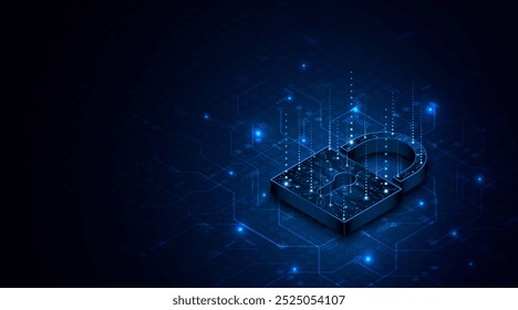 Ícone de bloqueio. ​ Cibersegurança e conceitos ​ proteção de dados e privacidade. Conceito inovador de tecnologia de segurança avançada	