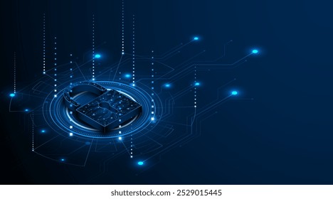 Icono de bloqueo. Conceptos de ​seguridad​cibernética y protección de datos y privacidad. Concepto innovador de tecnología de seguridad avanzada	