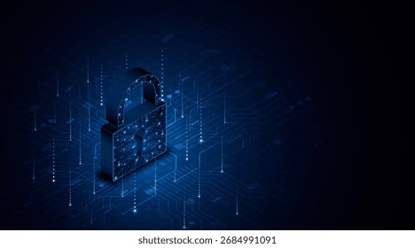 Icono de bloqueo. Conceptos de ​seguridad​cibernética y protección de datos y privacidad. Concepto innovador de tecnología de seguridad avanzada	