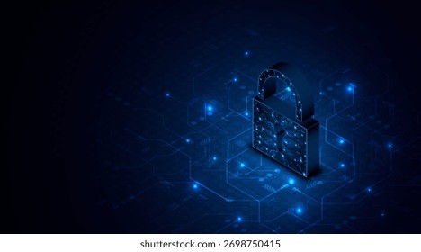 Ícone de bloqueio. ​ Cibersegurança e conceitos ​ proteção de dados e privacidade. Conceito inovador de tecnologia de segurança avançada	