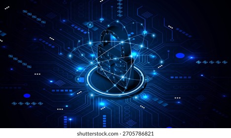 Ícone de bloqueio. ​ Cibersegurança e conceitos ​ proteção de dados e privacidade. Conceito inovador de tecnologia de segurança avançada	