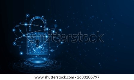 Lock icon. Cyber ​​security and data protection concepts and privacy. Innovative concept of advanced safety technology	