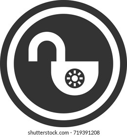 Lock icon . dark circle sign design
